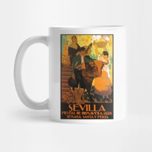 Sevilla - Seville, Spain Poster for the 1928  Holy Week Spring Festival Mug